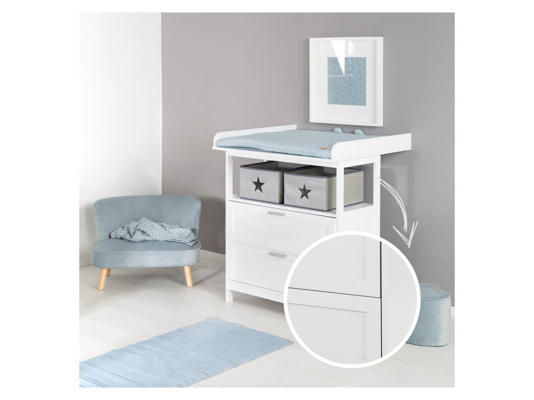 Wickelkommode roba Hamburg in Grau, wandelbar zur Kommode für das Babyzimmer, B/T/H: 87 x 75 x 100 cm - Bild 2
