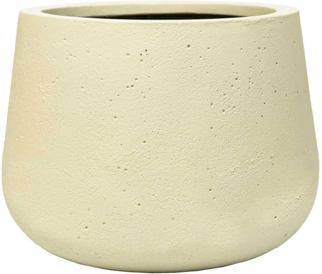 Vivanno Blumentopf Girar rund in Vesuvbeige mit modernem Design aus Fiberglas, B/T/H: 36 x 36 x 27 cm - Bild 1