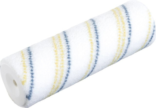 LUX-TOOLS PRO Mini-Lackwalze für lösemittelbasierte Lacke, Blau-Gelb, Durchmesser: 7 cm, Breite: 18 cm - Bild 1