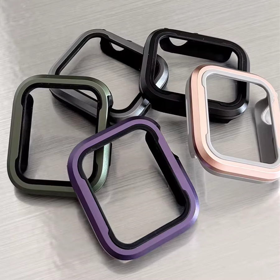 LCAPLE Schutzhülle für Apple Watch, Zweifarbiger Aluminium-TPU-Rahmen, Unisex - Bild 3