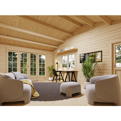 Palmako Gartenhaus Irene aus Fichtenholz mit Satteldach, lackiert in Grau-Anthrazit, B/T/H: 1006 x 619 x 316 cm - Bild 3