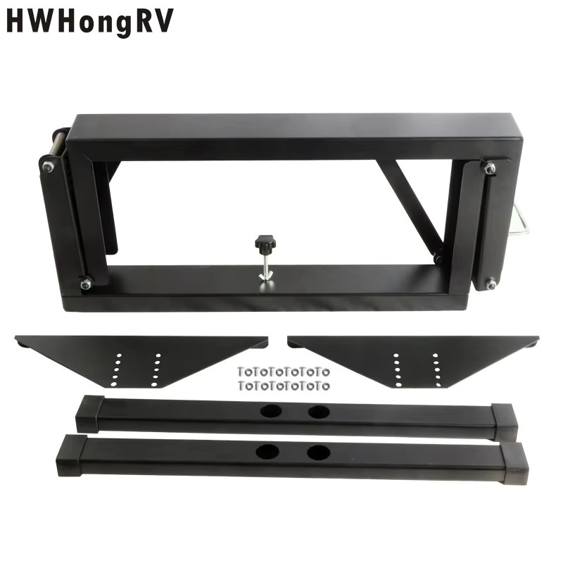 HWHongRV Klapptischbein aus Metall in Schwarz Matt für Wohnmobile, Wohnwagen und Outdoor-Aktivitäten - Bild 4