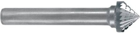 Exact 72444 Frässtift Hartmetall Kegel in Silber, Länge: 55 mm, Schaftdurchmesser: 6 mm - Bild 1