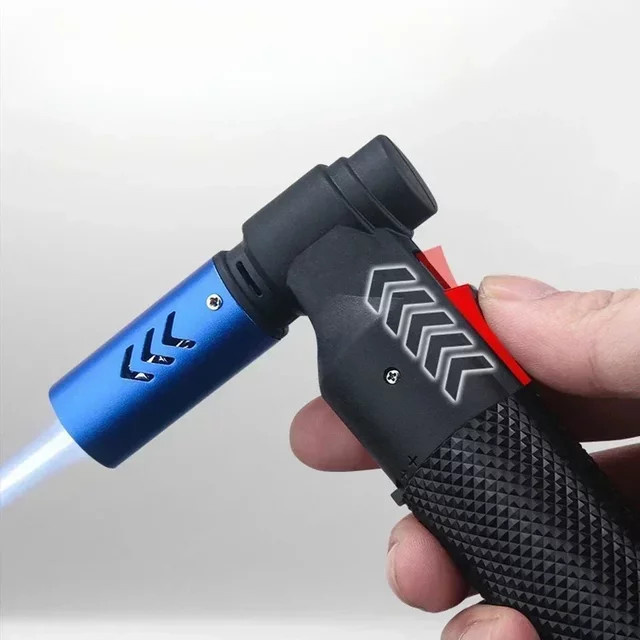 HONEST Winddichte Sprühpistole mit blauem Feuer, Butan-Gasbrenner in Schwarz für Outdoor-BBQ, Küche und Handwerk - Bild 1