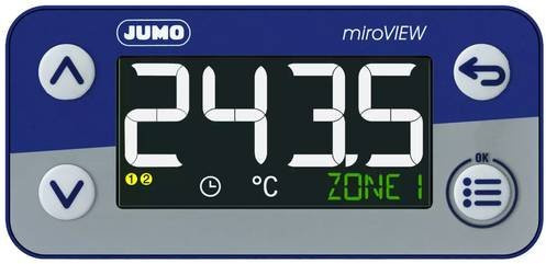 Jumo Temperaturregler 701580/0-01-23-30 für -200 bis +600°C, Farbe: Blau, B x H: 76 mm x 36 mm - Bild 1