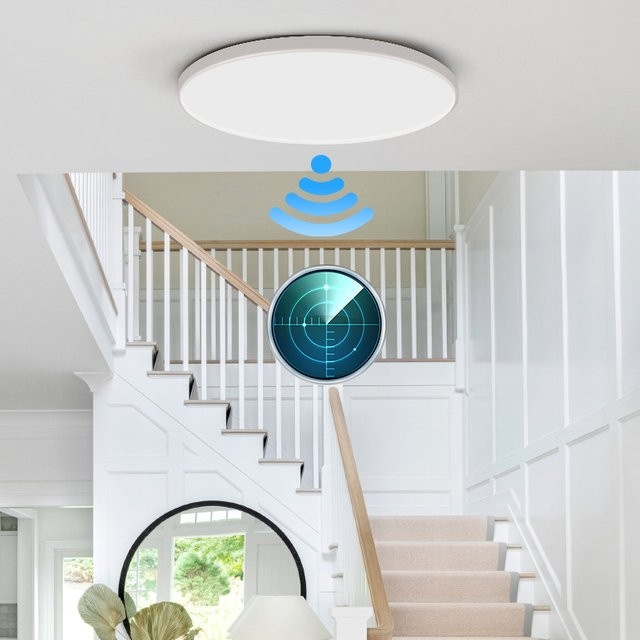 CANMEIJIA LED Deckenleuchte mit Radar-Bewegungssensor, wasserdichte Panel-Leuchte in Weiß, kühles Weiß, 220V - Bild 1