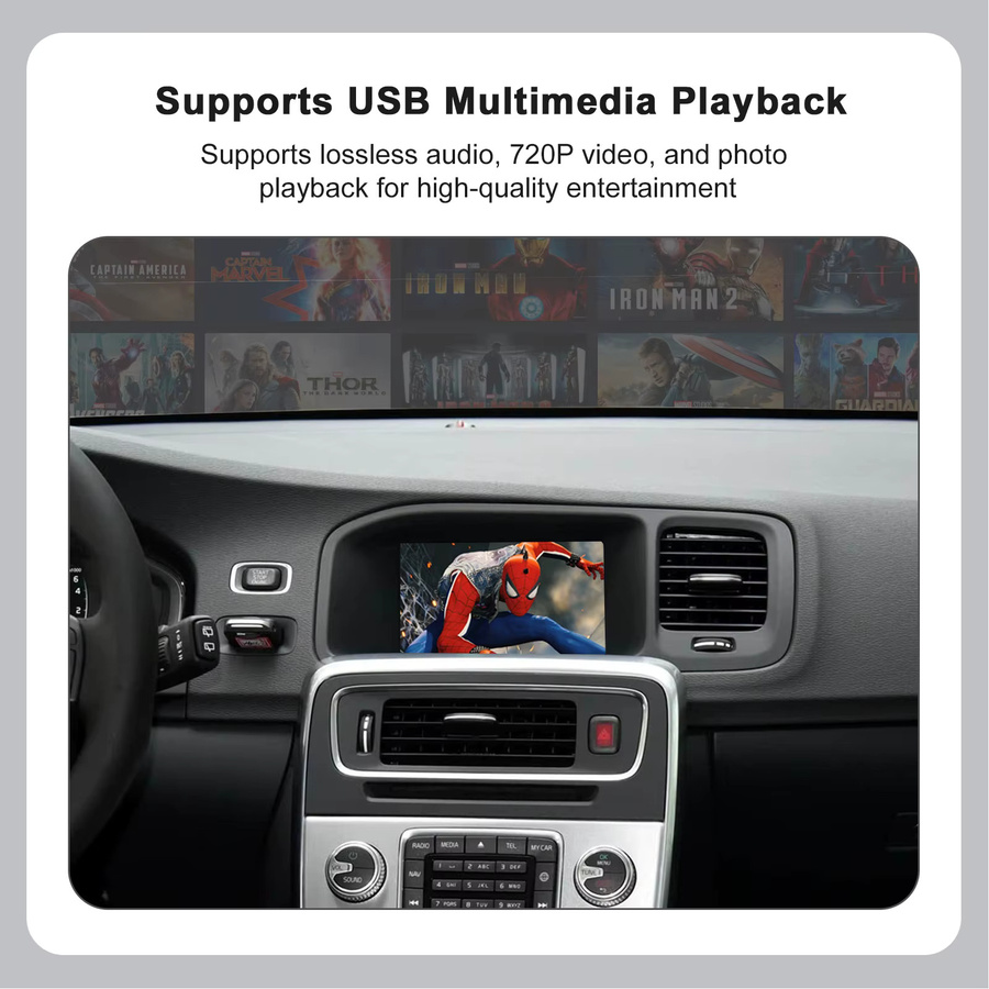 REEIIO Kabelloses CarPlay und Android Auto Interface Decoder Box mit Mirror Link für Volvo XC60 V40 V60 S60 2015-2019 inklusive Front- und Rückfahrkamera für 7 Zoll Displays - Bild 3