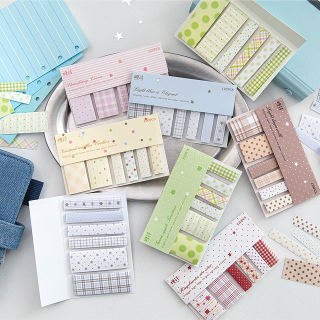 Wish Series Ins Basic Grid Index-Aufkleber in bunten Farben, 120 Stück Lern- und Bürobedarf - Bild 1