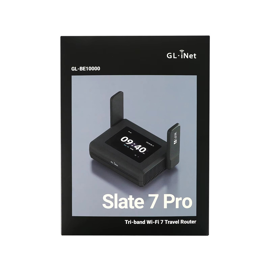 GL.iNet Slate 7 Pro GL-BE10000 WiFi 7 Reise-Router, Tri-Band Tragbarer VPN-Router mit 2,8-Zoll-Touchscreen, Dual 2,5G-Ports und OpenWrt, Schwarz - Bild 6