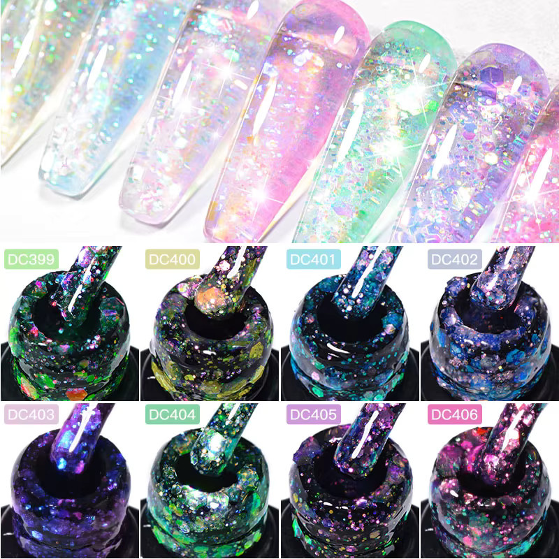 Mtssii Gel-Nagellack, Blumiger Pailletten-Gel, holografischer Laser-Glitzer - Bild 4