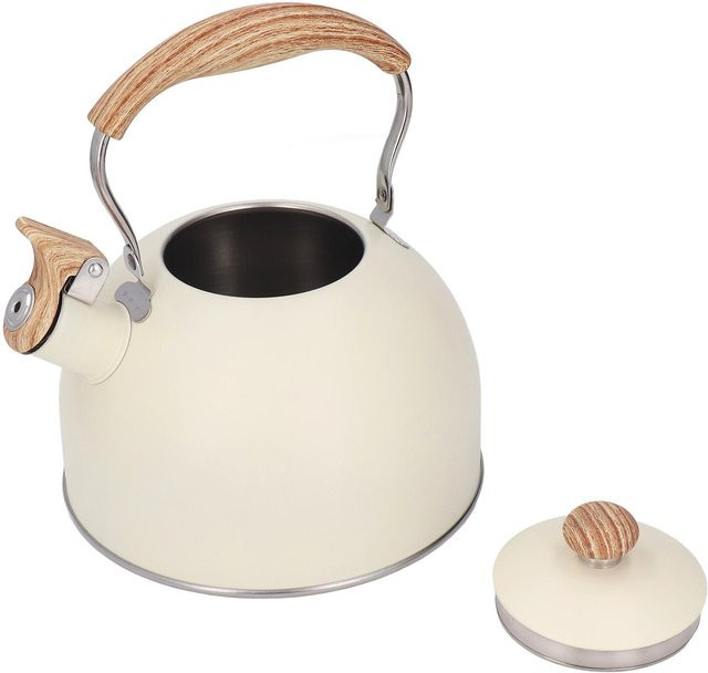 Fishine Pfeifender Wasserkocher aus Edelstahl in Beige mit 2,5 l Fassungsvermögen - Bild 1