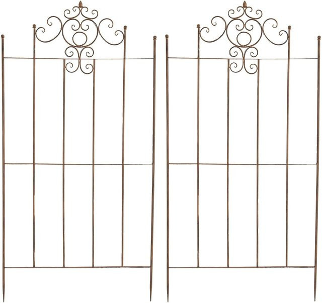 DELUKE Rankgitter HEIKE 2er Set Metall Antik-Braun Rankhilfe für Kletterpflanzen B: 85,5 cm, T: 2,0 cm, H: 170,0 cm - Bild 1