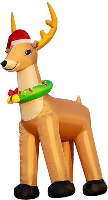 Fishine Aufblasbares Rentier mit Lichtern und Gebläse als Weihnachtsdekoration für Garten und Hof, 3,6 m, Mehrfarbig - Bild 1