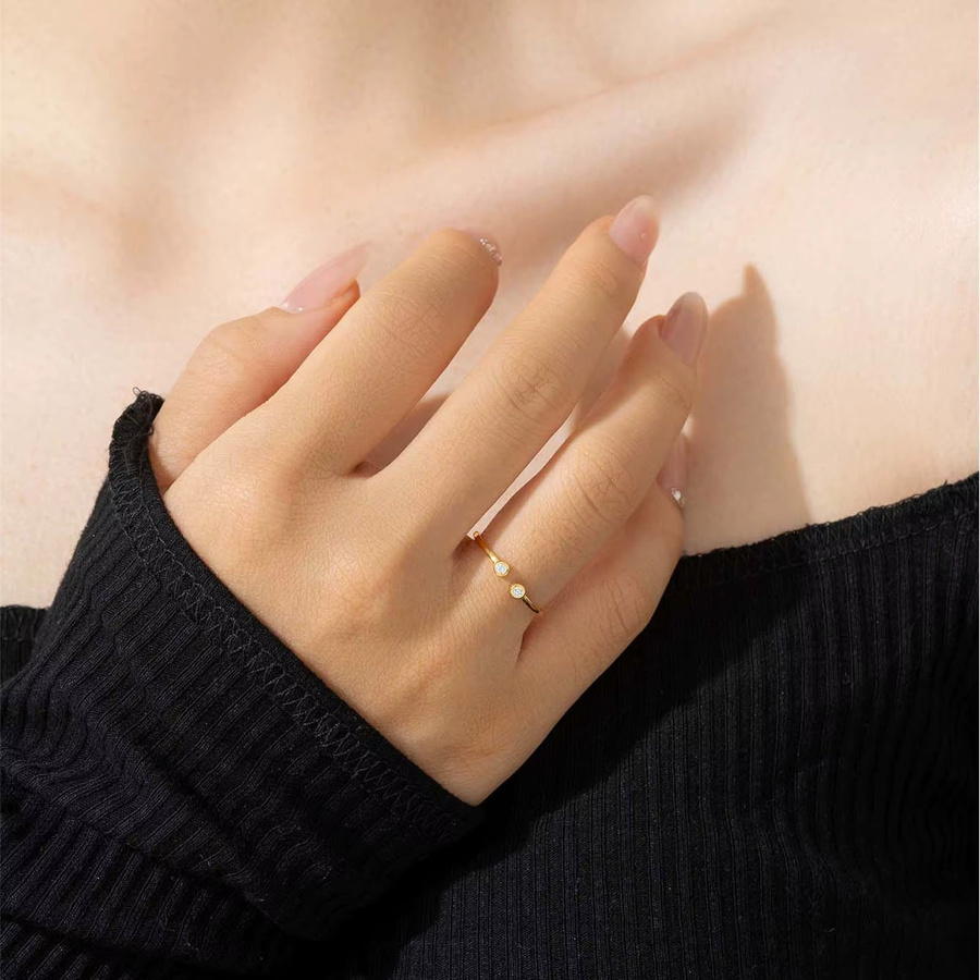 Andywen Ring, 925 Silber, Gold, Zirkonia, Damen - Bild 2