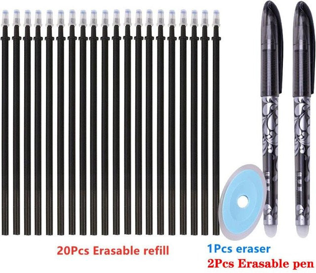 LESDAFFY Home Life Löschbare Gelstift-Minen Set in Blau und Schwarz, 0,5 mm Schreibbedarf - Bild 1