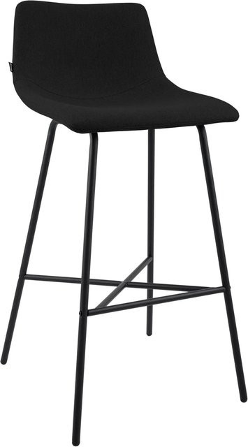 DELUKE Barhocker GEKEL Barstuhl mit Lehne aus Stoff in Schwarz B: 44 cm, T: 49 cm, H: 98 cm - Bild 1