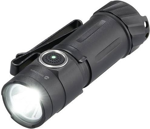 TOOLCRAFT Mini-LED-Taschenlampe in Schwarz mit verstellbarem Lichtstrahl, Gürtelclip und Notlicht-Funktion - Bild 1