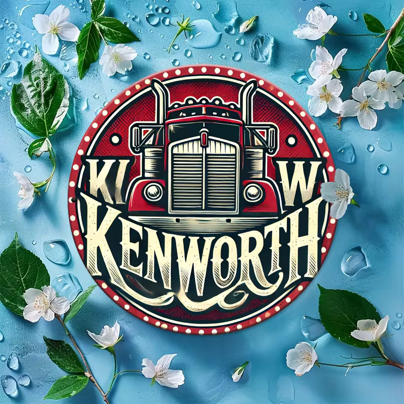 Potdemiel Kenworth Vintage Metallblechschild Aluminium Wanddekoration Mehrfarbig B/H: 20,3 x 20,3 cm - Bild 5
