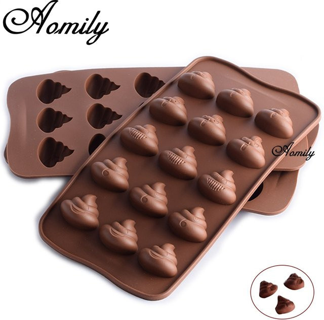 Aomily Silikonform in Smiley-Poop-Form für Schokolade, Fondant und Kuchen - Bild 1