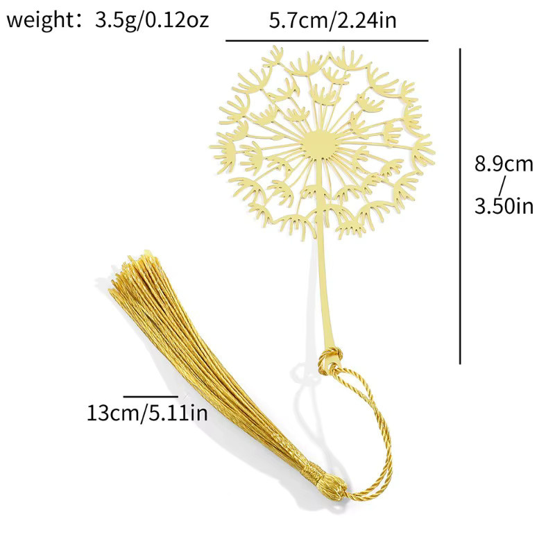 Handgemachtes chinesisches Blumen-Lesezeichen aus Metall in Gold für Buchliebhaber - Bild 2
