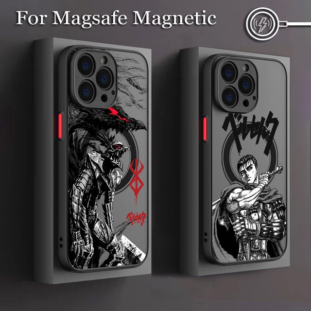 Potdemiel Anime Berserk Handyhülle mit magnetischer Rückseite in Schwarz und Multicolour für iPhone Modelle - Bild 1