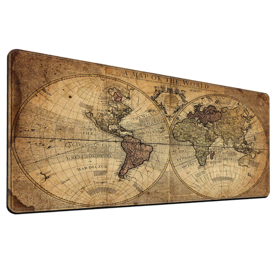 HYBXAXC Gamer Mousepad Retro Navigation Karte in Weiß - Bild 2