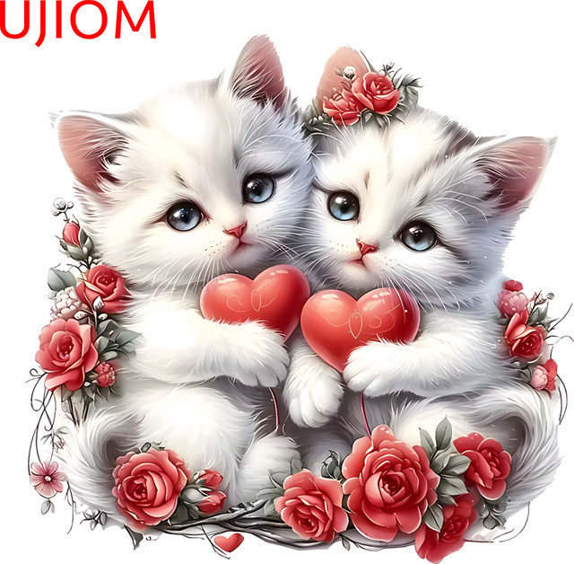 UJIOM Wandaufkleber mit zwei Katzen, kratzfester PVC-Aufkleber in Multicolour für Computergehäuse und Aufbewahrungsboxen - Bild 1
