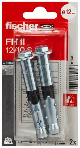 Fischer Hochleistungsanker FH II 12/10 S K aus Stahl, silberfarben, Durchmesser: 12 mm, Länge: 90 mm - Bild 1