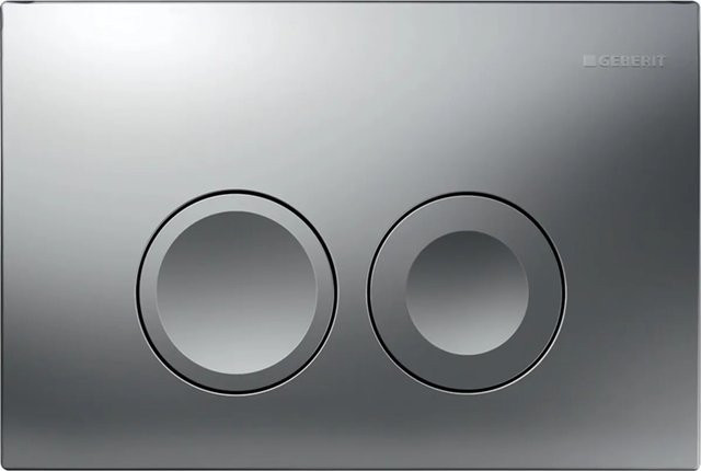 Geberit Betätigungsplatte Delta25 mit 2-Mengen-Spülung in Chrom Matt und Silber, B: 16,4 cm, H: 24,6 cm, T: 3,1 cm - Bild 1
