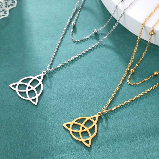 Lemegeton Halskette, Silber, Triquetra Celtics Knoten, Damen - Bild 1