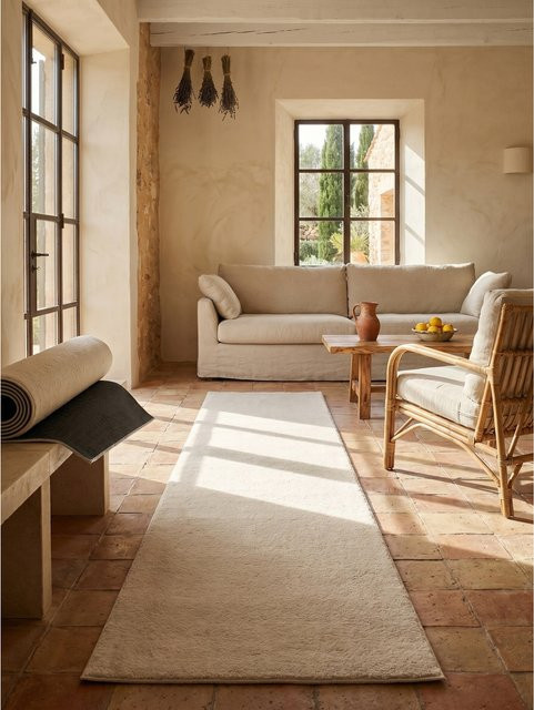 RUTOR Kadima Design Kurzflor Läufer Beige B: 80 cm, L: 300 cm - Bild 1