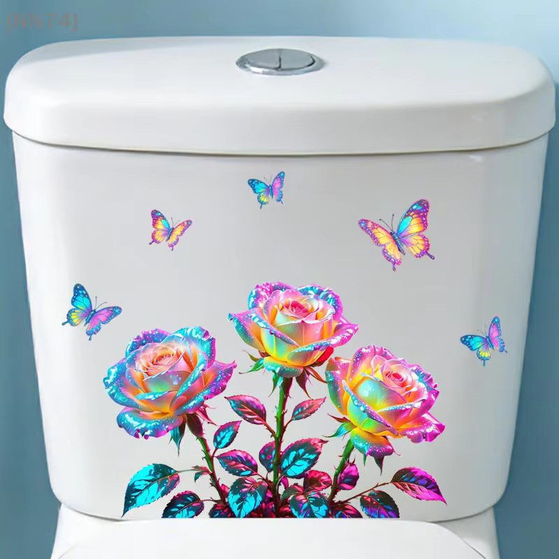 JETTING Selbstklebender Wandaufkleber mit leuchtenden Rosen-Blumen in Multicolour für Schlafzimmer und Wohnzimmer - Bild 3