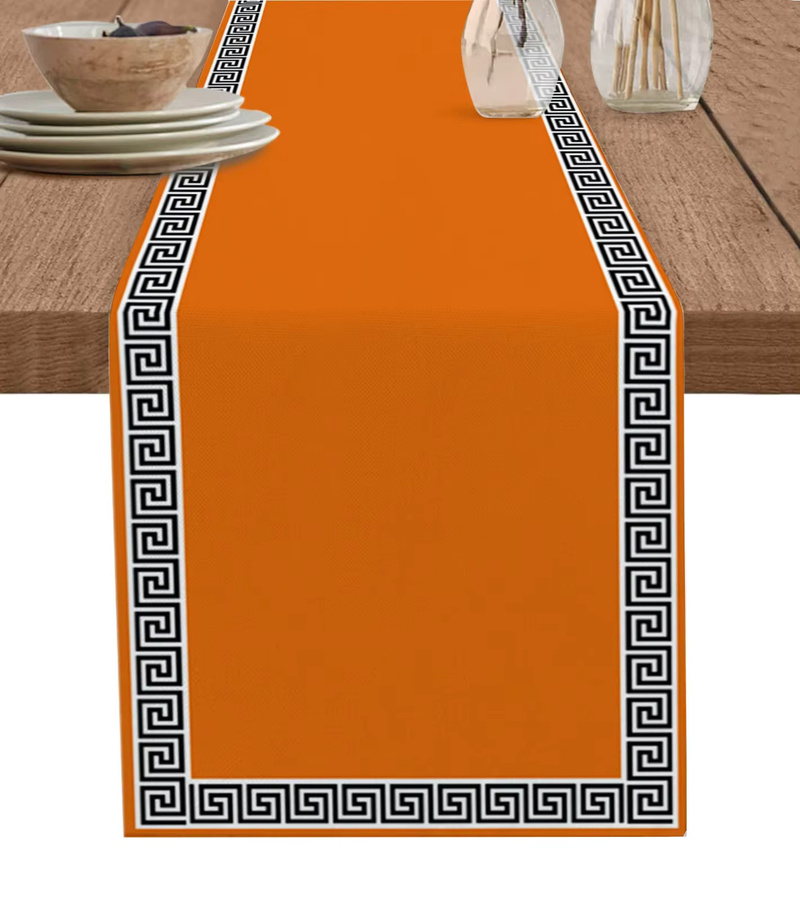VIKAMA Tischläufer mit orientalischem Muster in Orange, B/H: 90 x 33 cm - Bild 1