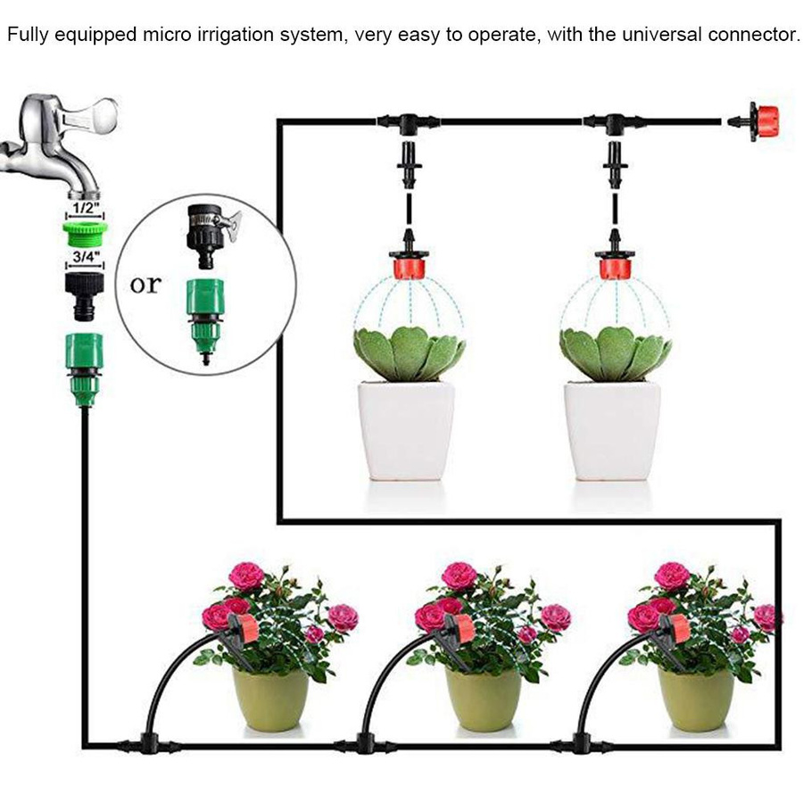 KONNWEI Mikro-Tropfbewässerungssystem mit Auto-Timer und 20m Gartenschlauch-Set aus Kunststoff - Bild 4