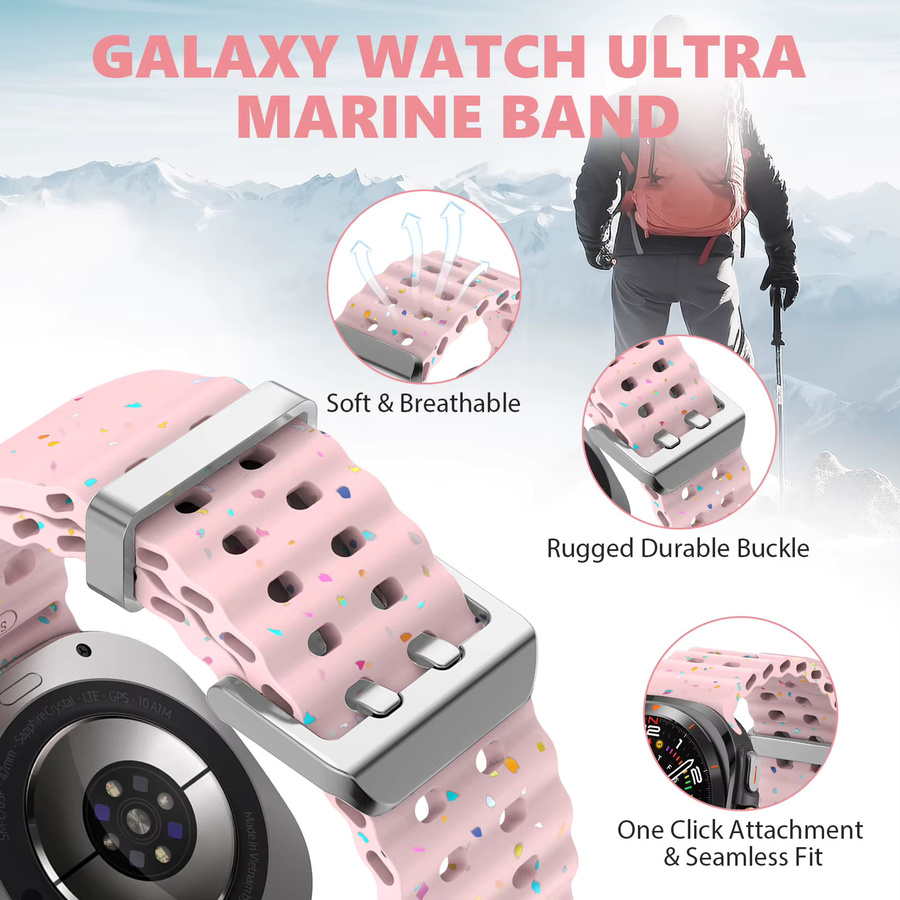 Samsung Uhrenarmband Silikon, Marine, Pink, Unisex - Bild 3