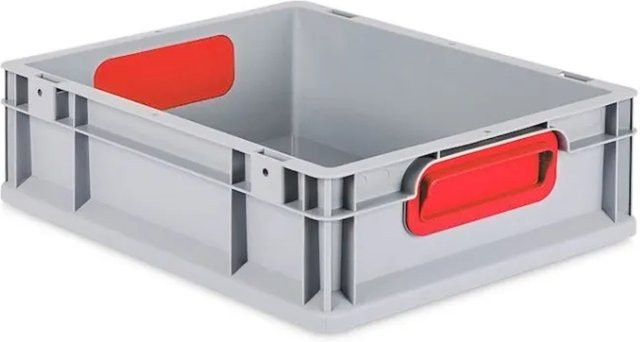 PROREGAL Eurobox Nextgen Color Transportbox mit Griffen, Rot, H x B x T: 12 x 30 x 40 cm, 11 Liter - Bild 1