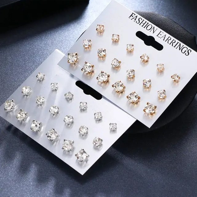 HONGTU BOBY JEWELRY Ohrstecker, Strass besetzt, Damen - Bild 1