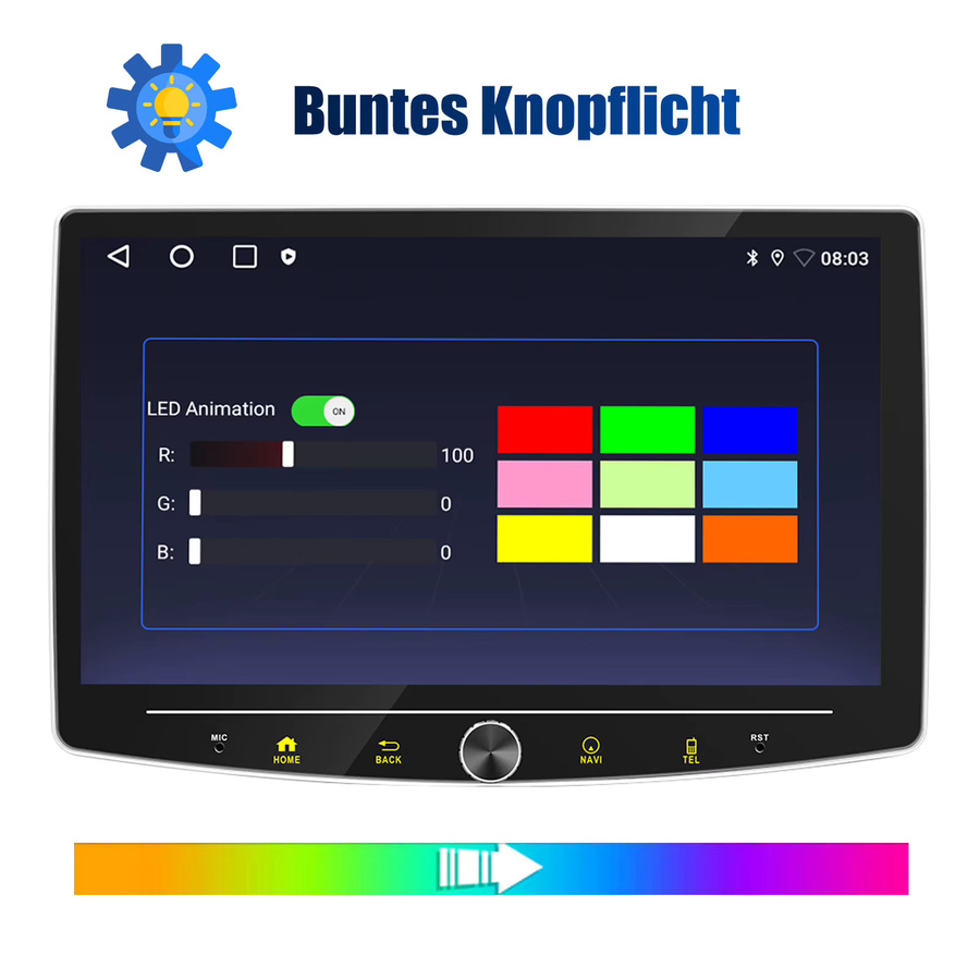 ESSGOO Universal Autoradio mit Android 15, 10.1 Zoll Touchscreen, 4+64 GB, Schwarz, 1 DIN mit 360 Grad drehbarem Display, Wireless CarPlay, Android Auto, GPS, Bluetooth, WiFi und Lenkradsteuerung - Bild 4