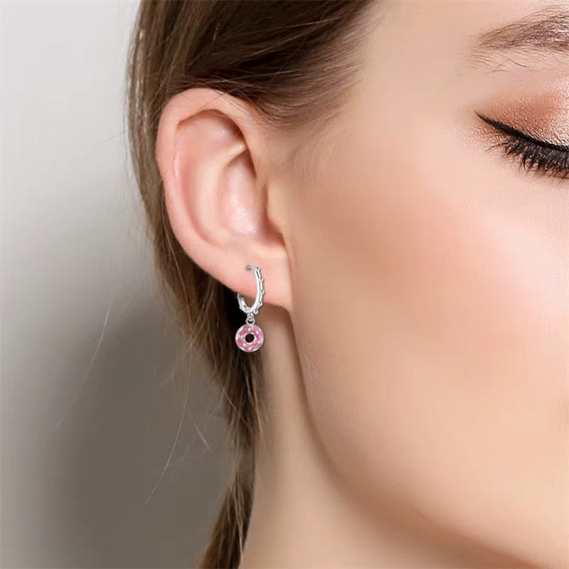 Donut-Creolen 925 Silber, Damen - Bild 2