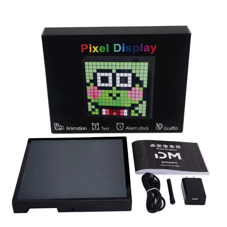ZCMLED Programmierbarer Digitaler Bilderrahmen mit 32x32 Pixel-Display in Schwarz zur Dekoration und Werbung - Bild 4
