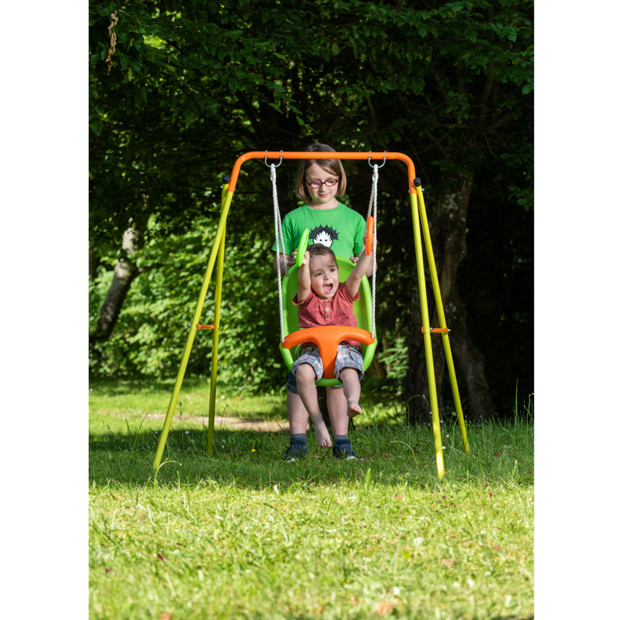 Trigano Babyschaukel aus Metall und Kunststoff, Grün-Orange, Höhe: 120 cm - Bild 2