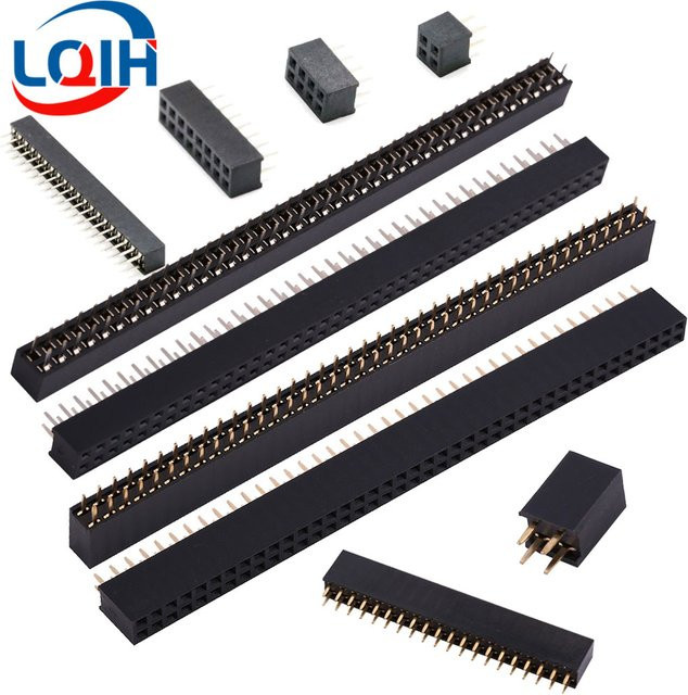 LQIH Zweireihige Pin-Buchsenleiste in Schwarz mit 2,0 mm und 2,54 mm Pitch - Bild 1