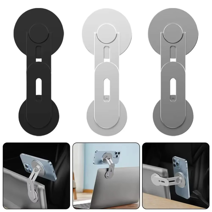 CloudValley Magnetischer Laptop- und Telefonständer, Verstellbarer Kamera-Handyhalter und Faltbarer Ständer für Tesla, PC und Monitor in Schwarz oder Grau - Bild 7