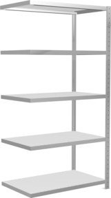 Schulte Anbauregal Steckregal MULTIplus330 mit 5 Fachböden und Kreuzstrebe, Farbe: Lichtgrau, B/T/H: 200 x 100 x 60 cm - Bild 1
