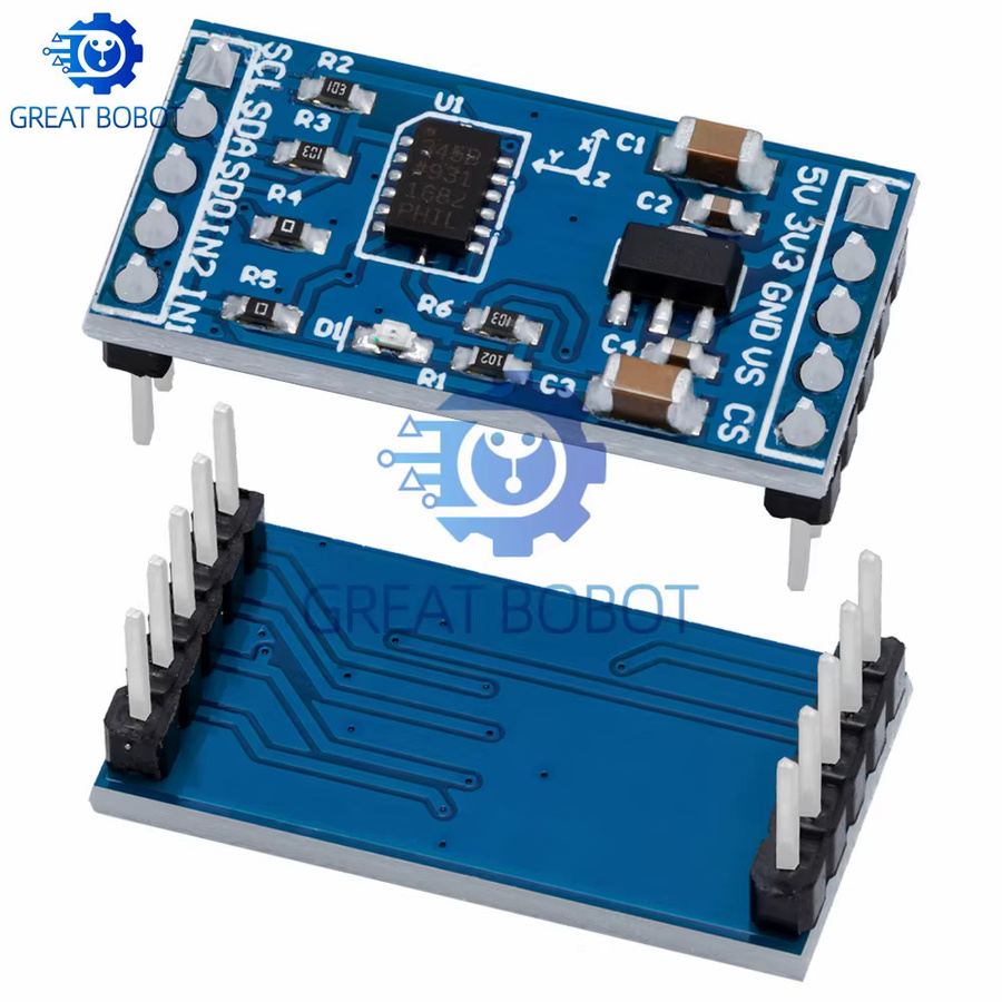 ADXL345 3-Achsen-Digital-Schwerkraftsensor-Beschleunigungsmodul Neigungssensor für Arduino-Projekte in Blau von baishundianzi - Bild 4