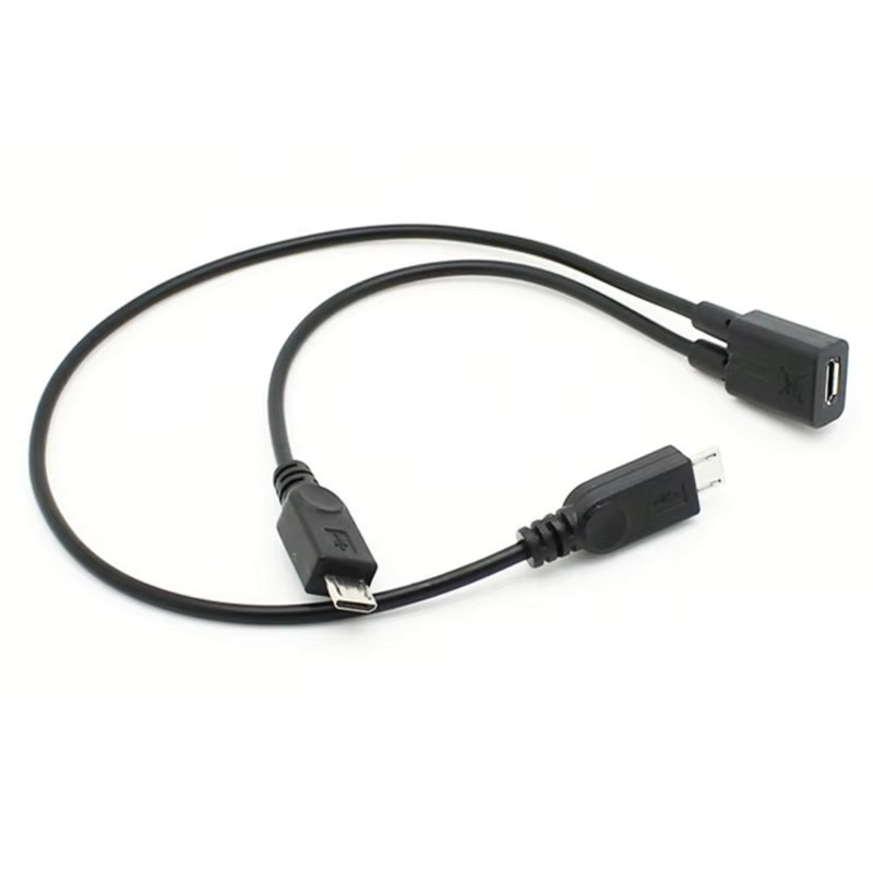 Robustes Micro-USB-Y-Splitterkabel in Schwarz zum gleichzeitigen Laden von zwei Micro-USB-Geräten - Bild 2