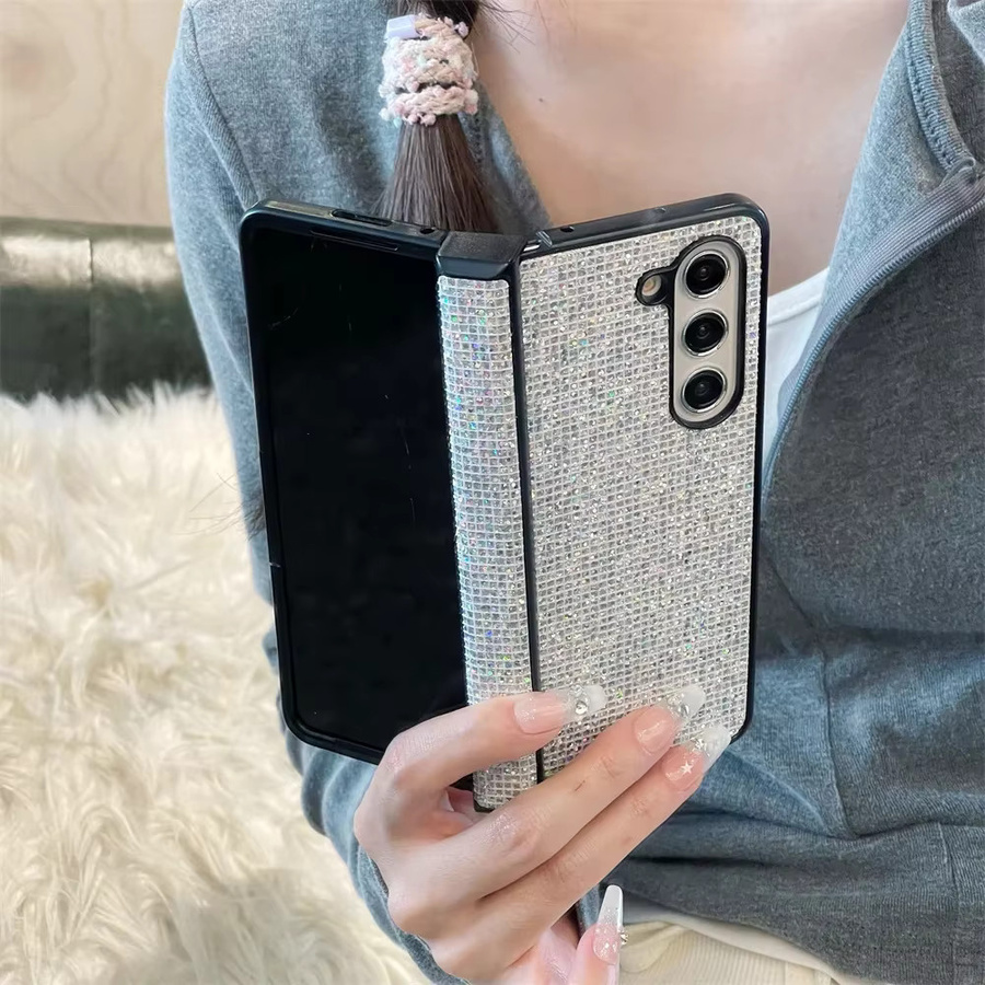 Luxus Bling Glitter Strass Schutzhülle mit Scharnier für Samsung Galaxy Z Fold 7 6 5 4 3 5G in Multicolour - Bild 3