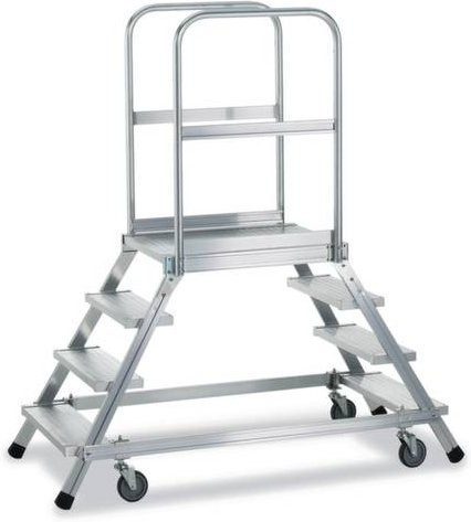 ZARGES 41986 Fahrbare Podesttreppe aus Aluminium in Silber - Bild 1