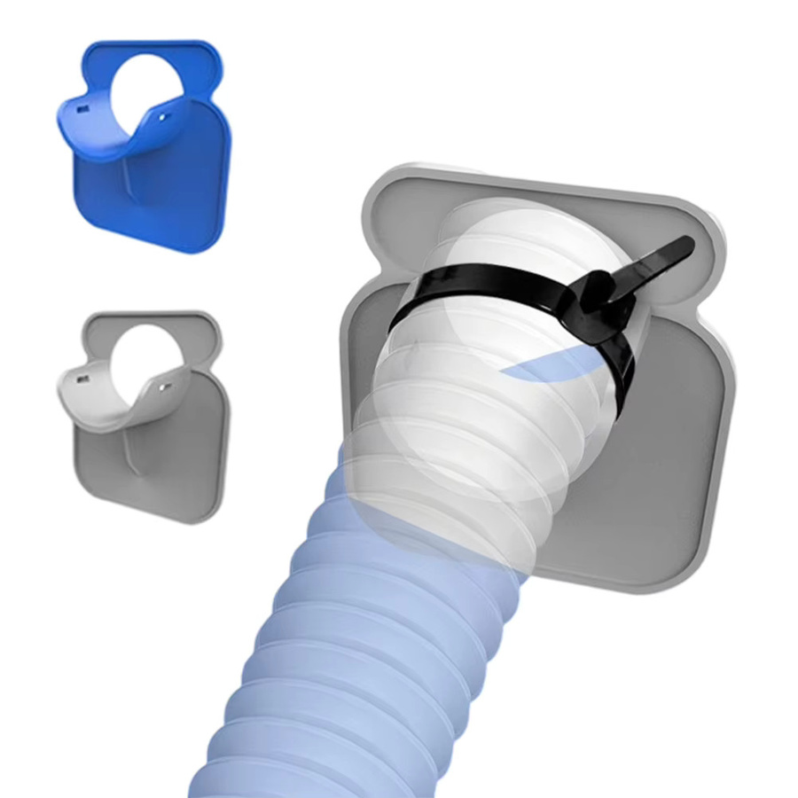 2er-Set Intex Schwimmbad Rohr Befestigungs Halter für oberirdische Pools, Grau, für 30-38mm Schlauch-Auslässe inklusive Kabelbinder und Klemmen - Bild 3