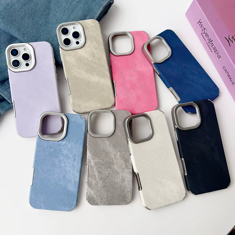 Stoßfeste Denim-Handyhülle mit Kornmuster für Apple iPhone 17, 16, 15, 14 und 13 Pro MAX in Blau - Bild 5